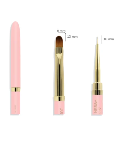 Julia Nessa Slim-Gel brush 10mm/6mm – Pink